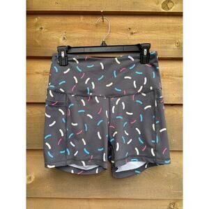 Feed Me Fight Me gray sprinkle athletic shorts